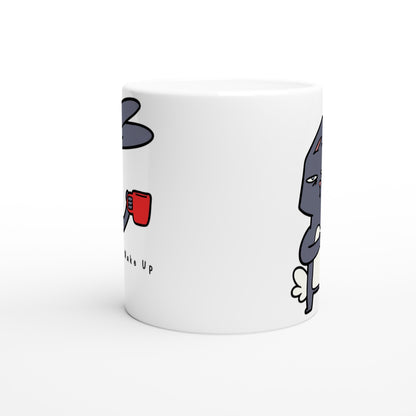 Wake Up, Rabbit - White 11oz Ceramic Mug White 11oz Mug animal Coffee Globally Fulfilled