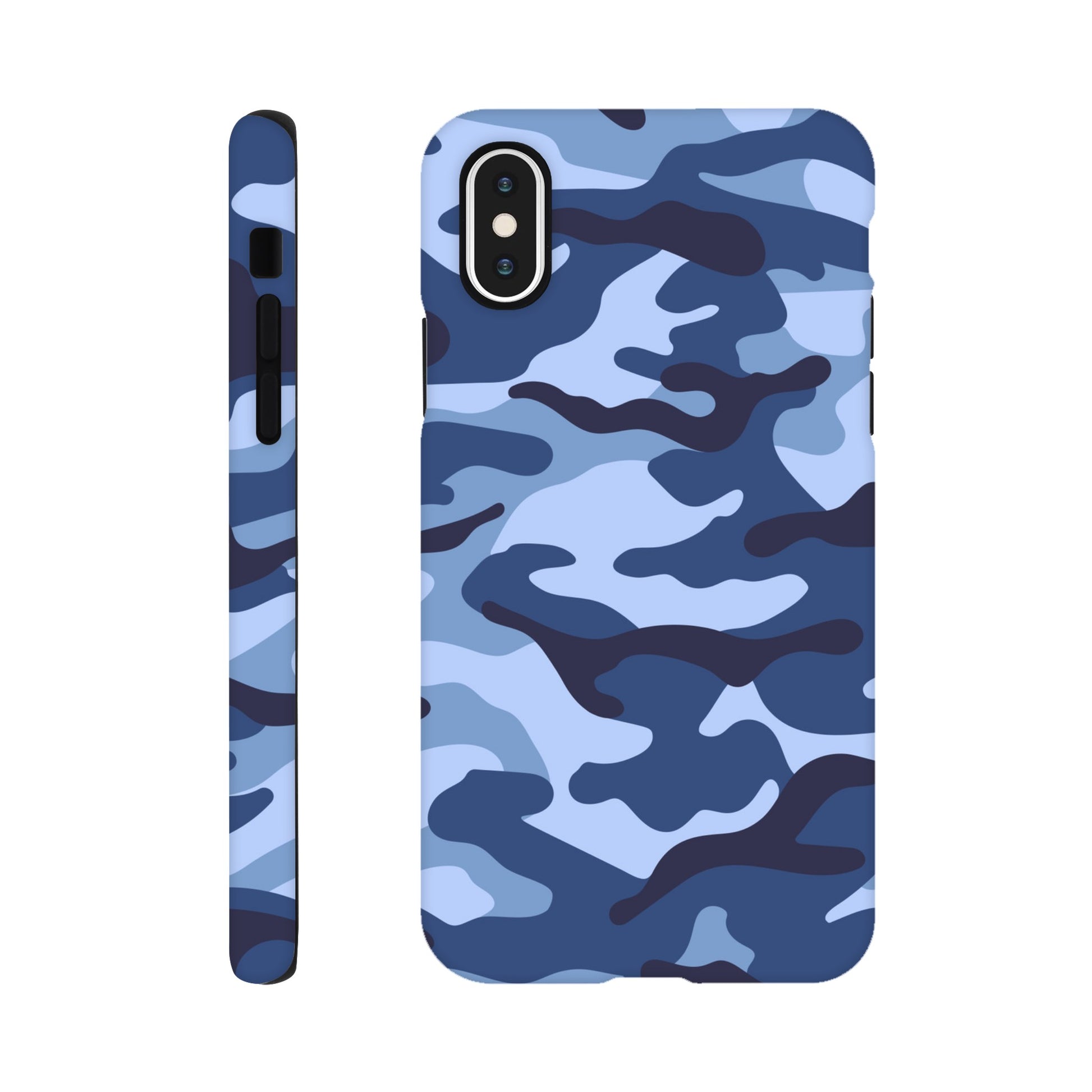 Blue Camouflage - Phone Tough Case iPhone XS Phone Case Globally Fulfilled