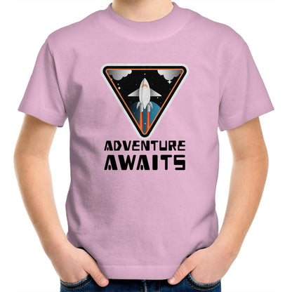 Adventure Awaits, Spaceship - Kids Youth T-Shirt