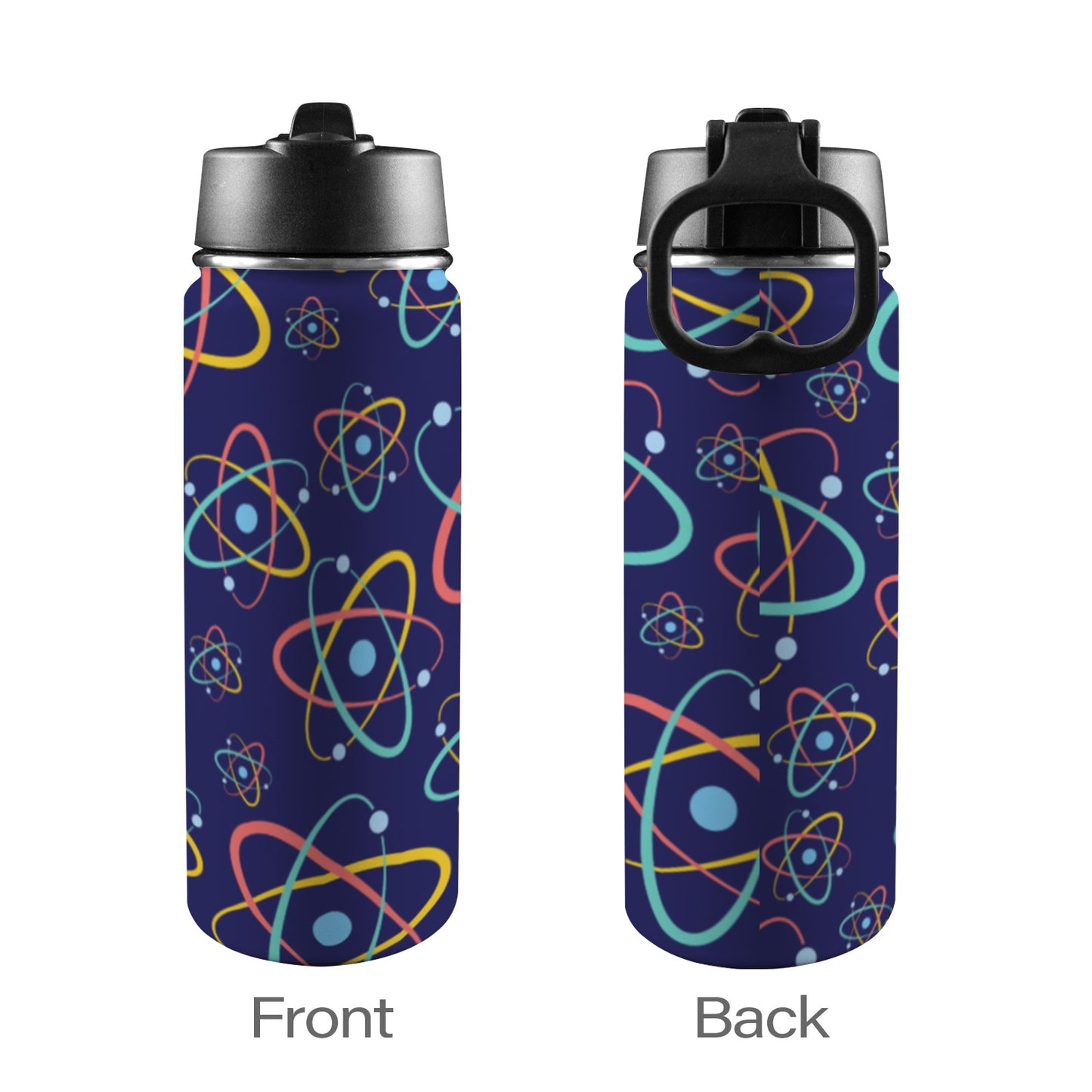 Atoms - Insulated Water Bottle with Straw Lid (18oz) Insulated Water Bottle with Swing Handle Printed Offshore