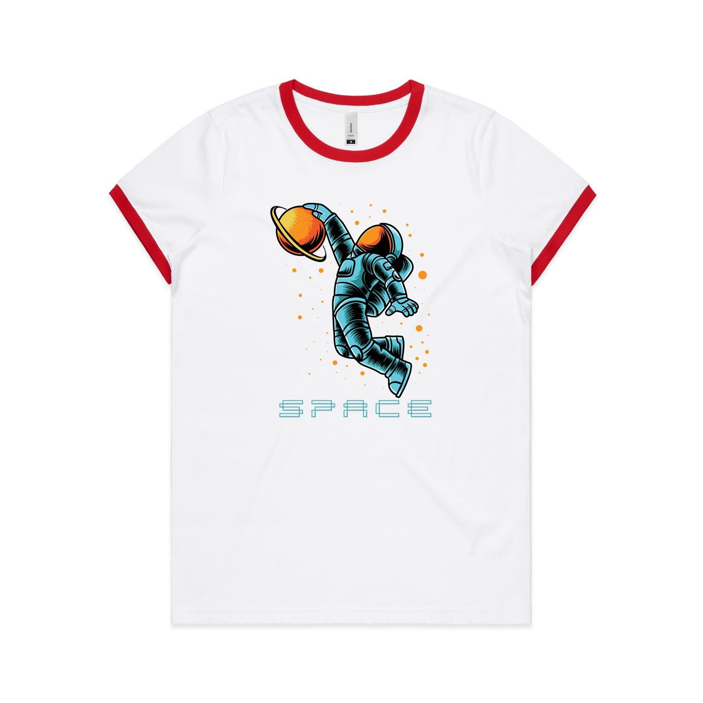 Astronaut Basketball - Women's Ringer Tee