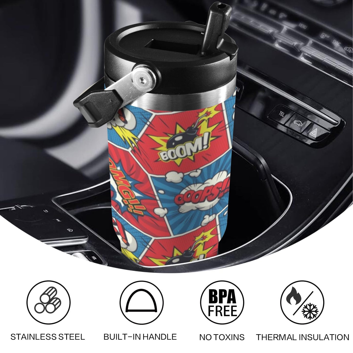 Comic Book - 30oz Tumbler with Top Handle