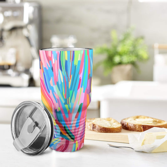 Brushstrokes - 30oz Insulated Stainless Steel Mobile Tumbler