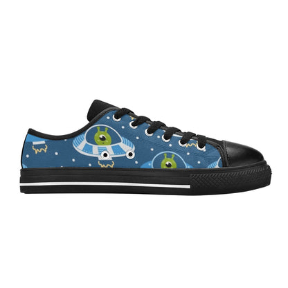 Cute Aliens in UFOs - Women's Classic Canvas Shoes