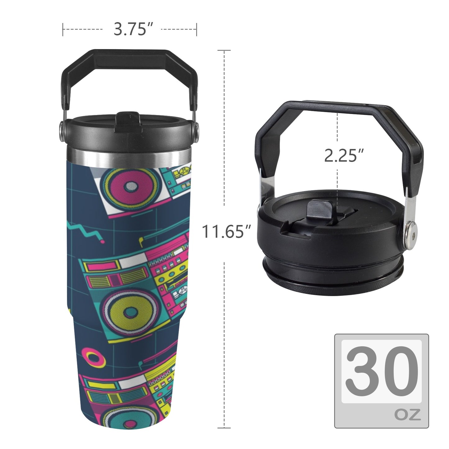 Boombox - 30oz Tumbler with Top Handle