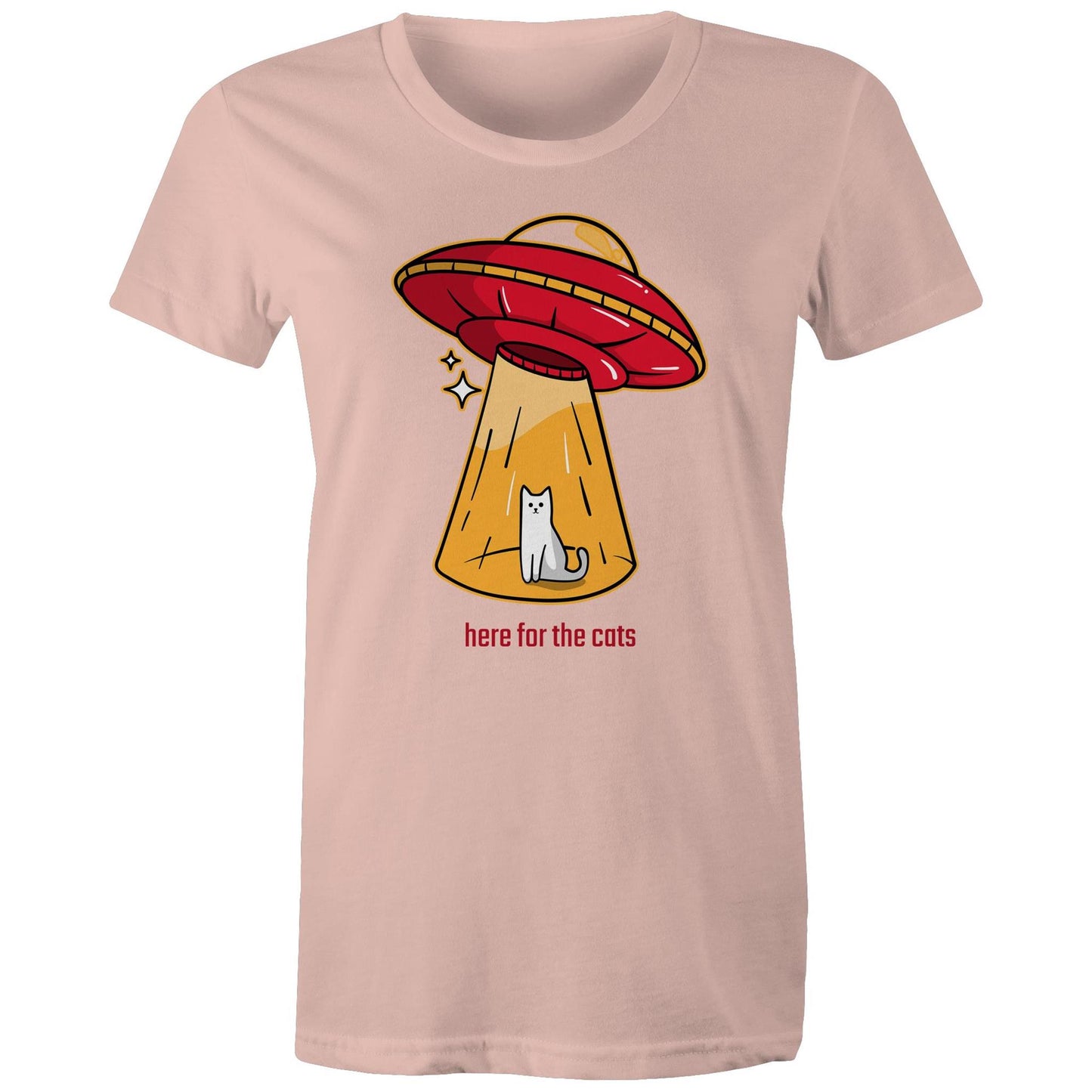 Here For The Cats, UFO - Womens T-shirt