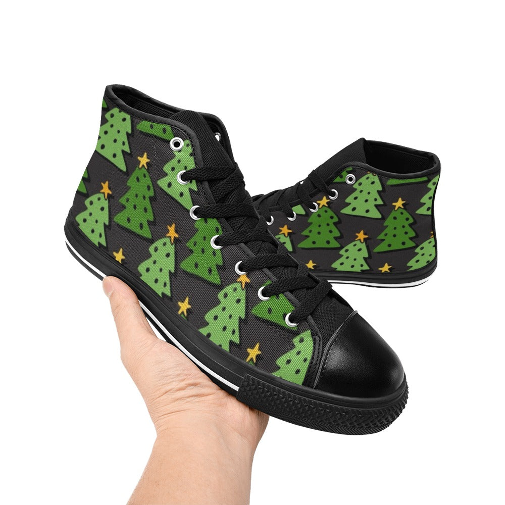 Christmas Trees - Kids High Top Canvas Shoes