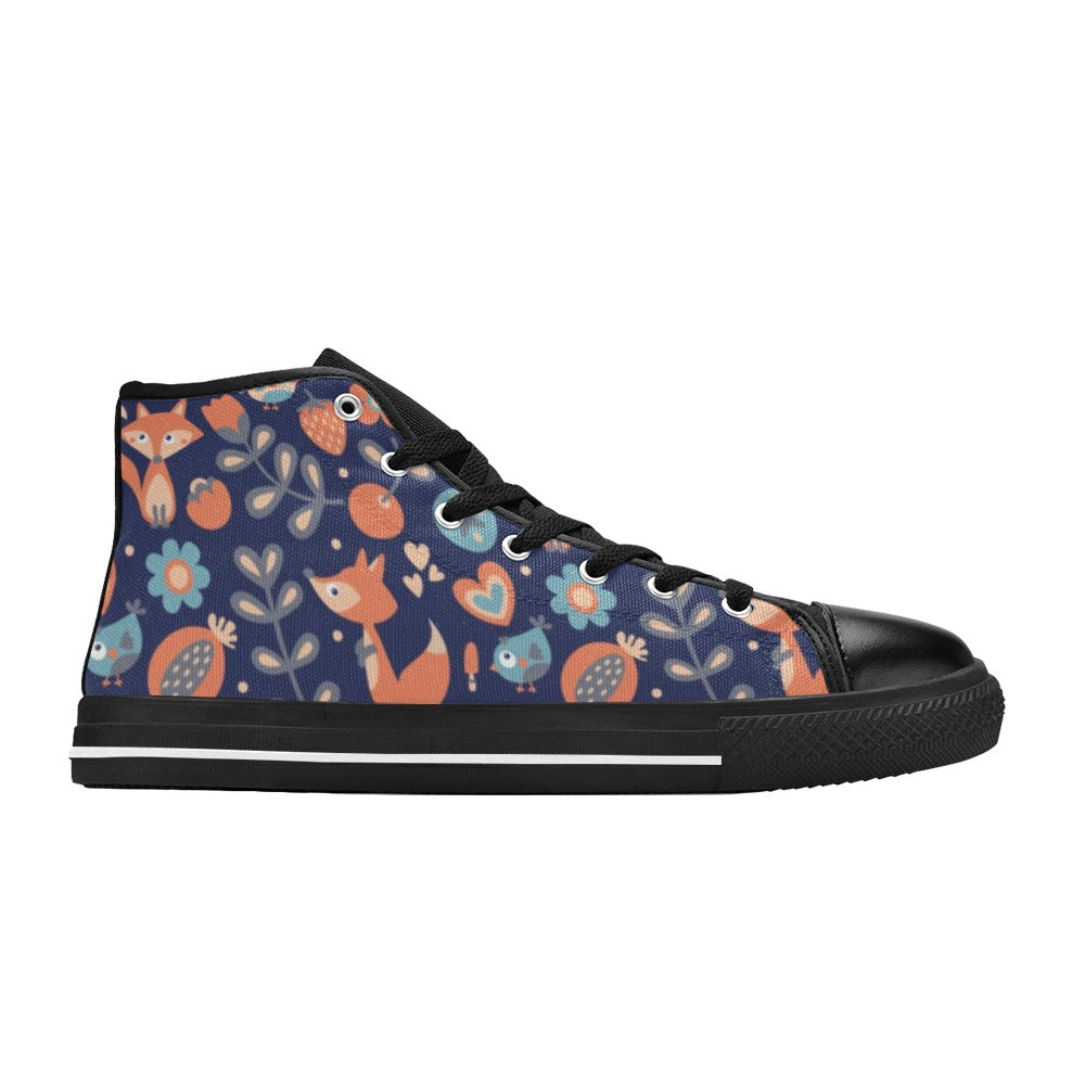 Cute Fox - Women's High Top Canvas Shoes