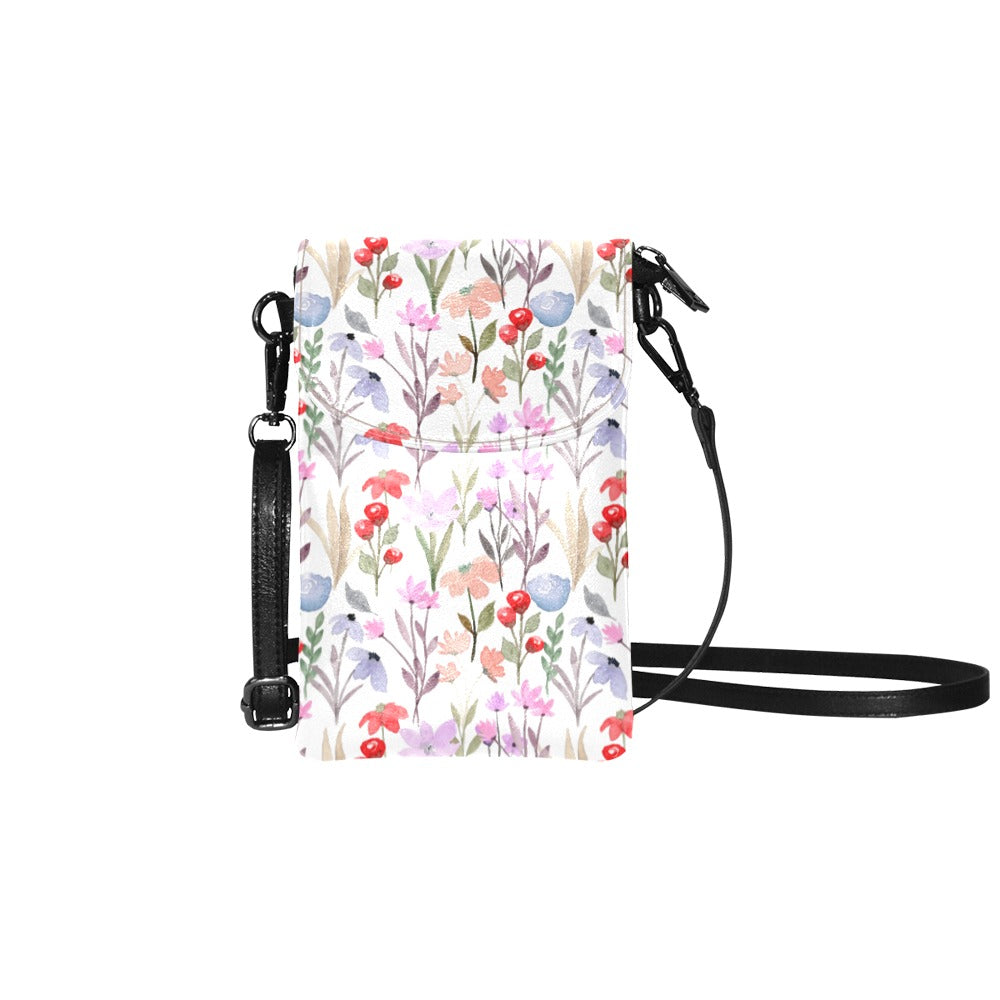 Floral Watercolour - Small Phone Purse / Bag