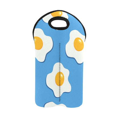 Fried Eggs - 2-Bottle Neoprene Wine Bag 2 Bottle Wine Bag Food Printed Offshore