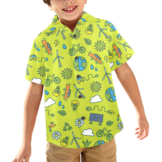 Go Green - Junior Boys Hawaiian Shirt