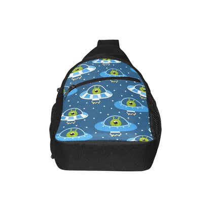 Cute Aliens in UFOs - Chest Bag