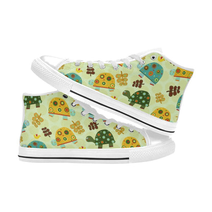 Retro Turtles - Women's High Top Canvas Shoes