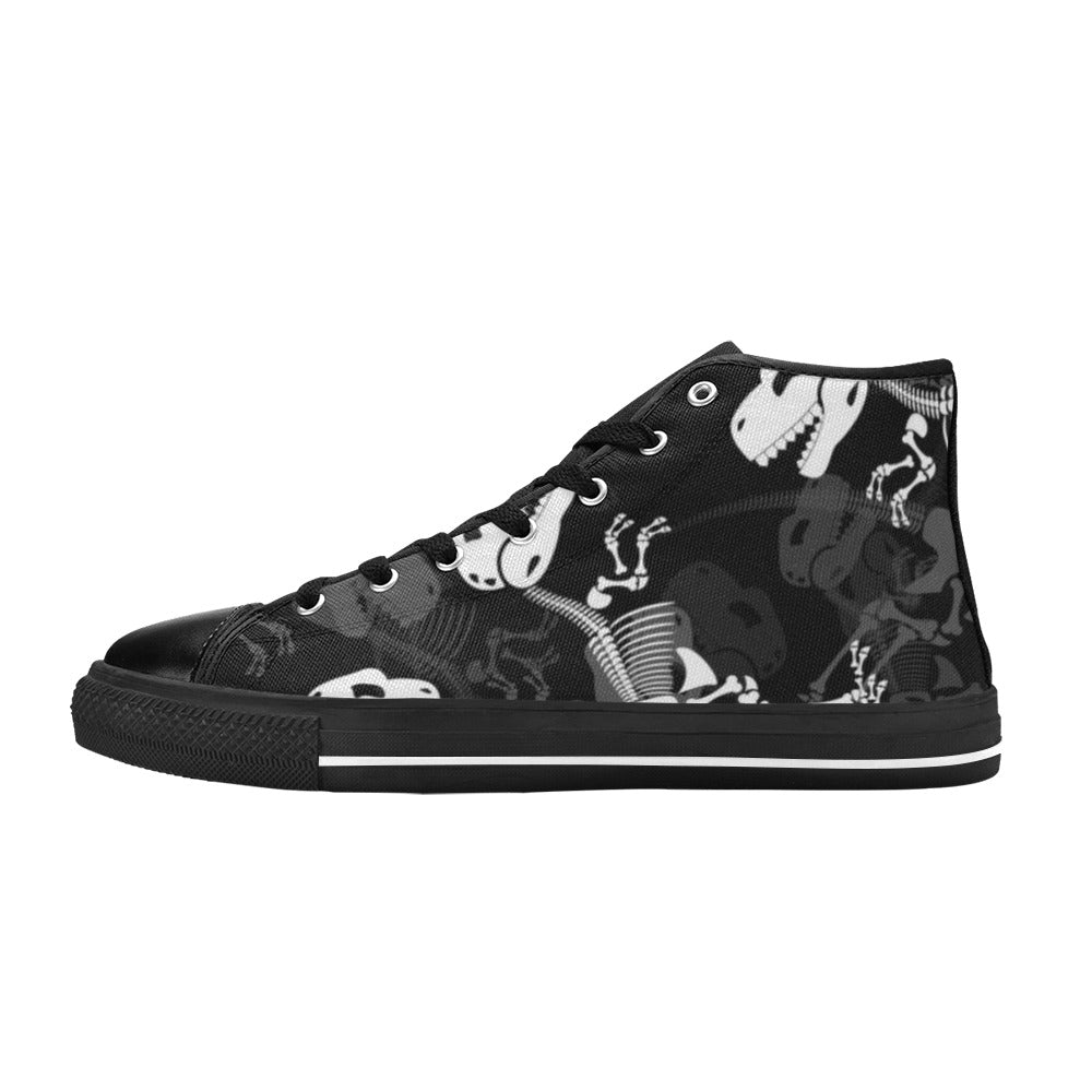 Dinosaur Skeleton - Women's High Top Canvas Shoes