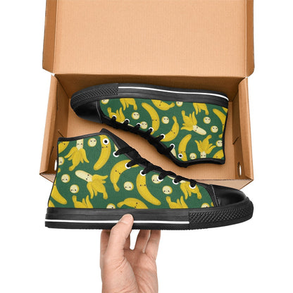 Happy Bananas - Kids High Top Canvas Shoes Kids High Top Canvas Shoes Food Printed Offshore