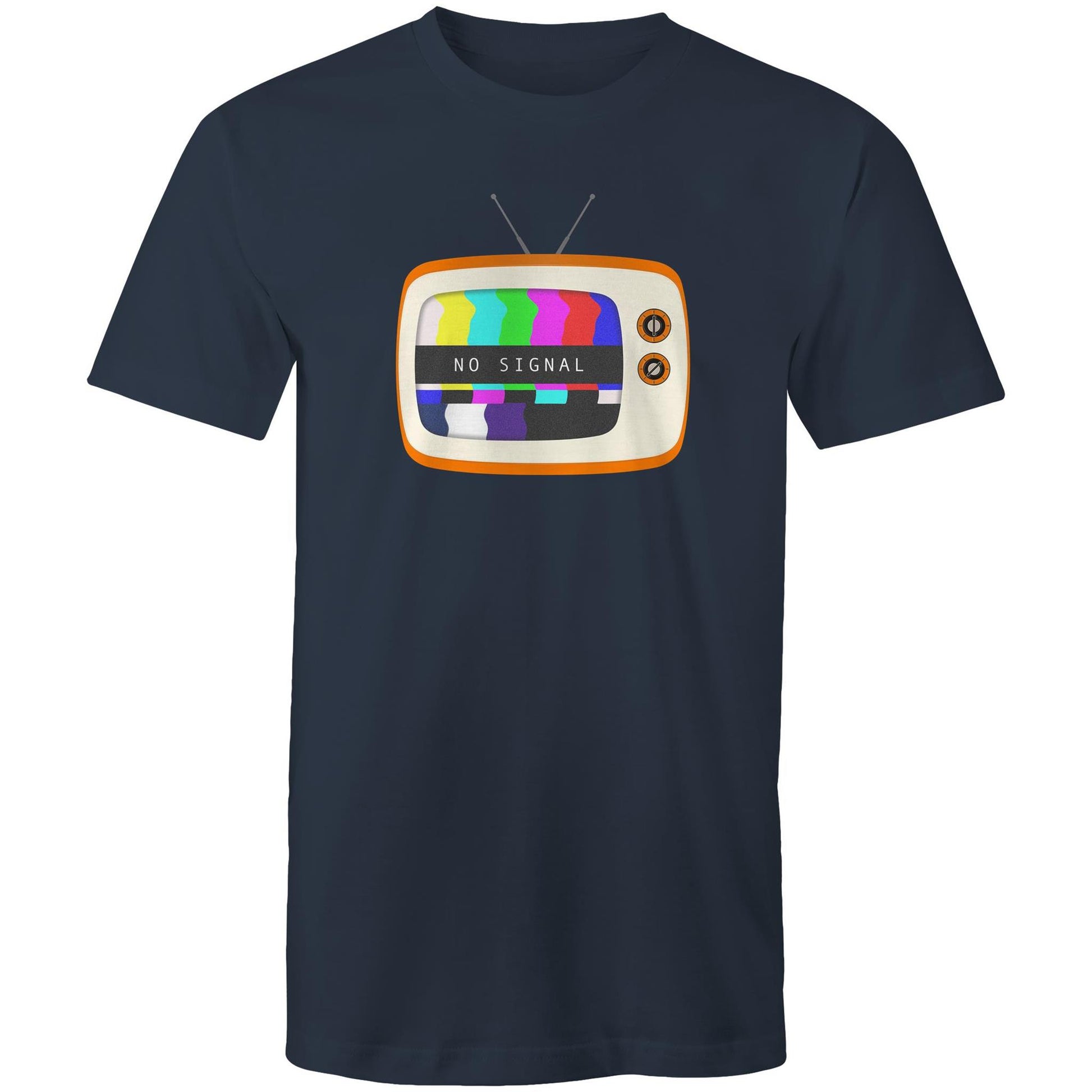Retro Television, No Signal - Mens T-Shirt Navy Mens T-shirt Retro