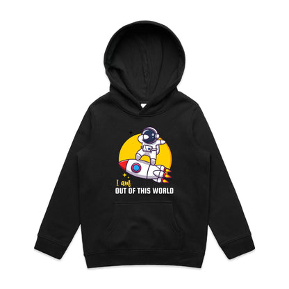 I Am Out Of This World, Astronaut - Youth Supply Hood Black Kids Hoodie Sci Fi