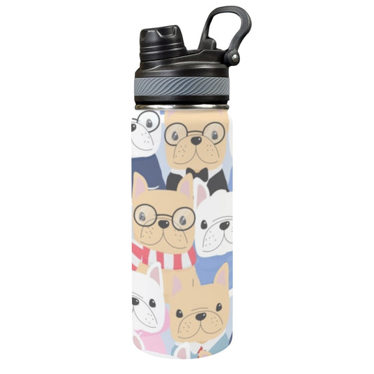 Dog Crowd - Insulated Water Bottle with Dual-Use Lid (18oz) Insulated Water Bottle with Dual-Use Lid (18oz) animal Printed Offshore