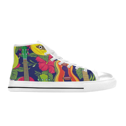 Ukulele - Men's High Top Canvas Shoes