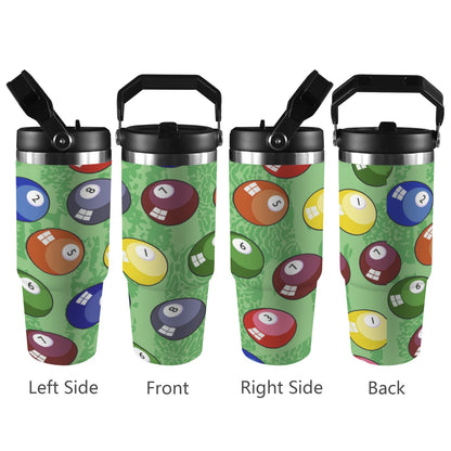 Pool Balls - 30oz Tumbler with Top Handle