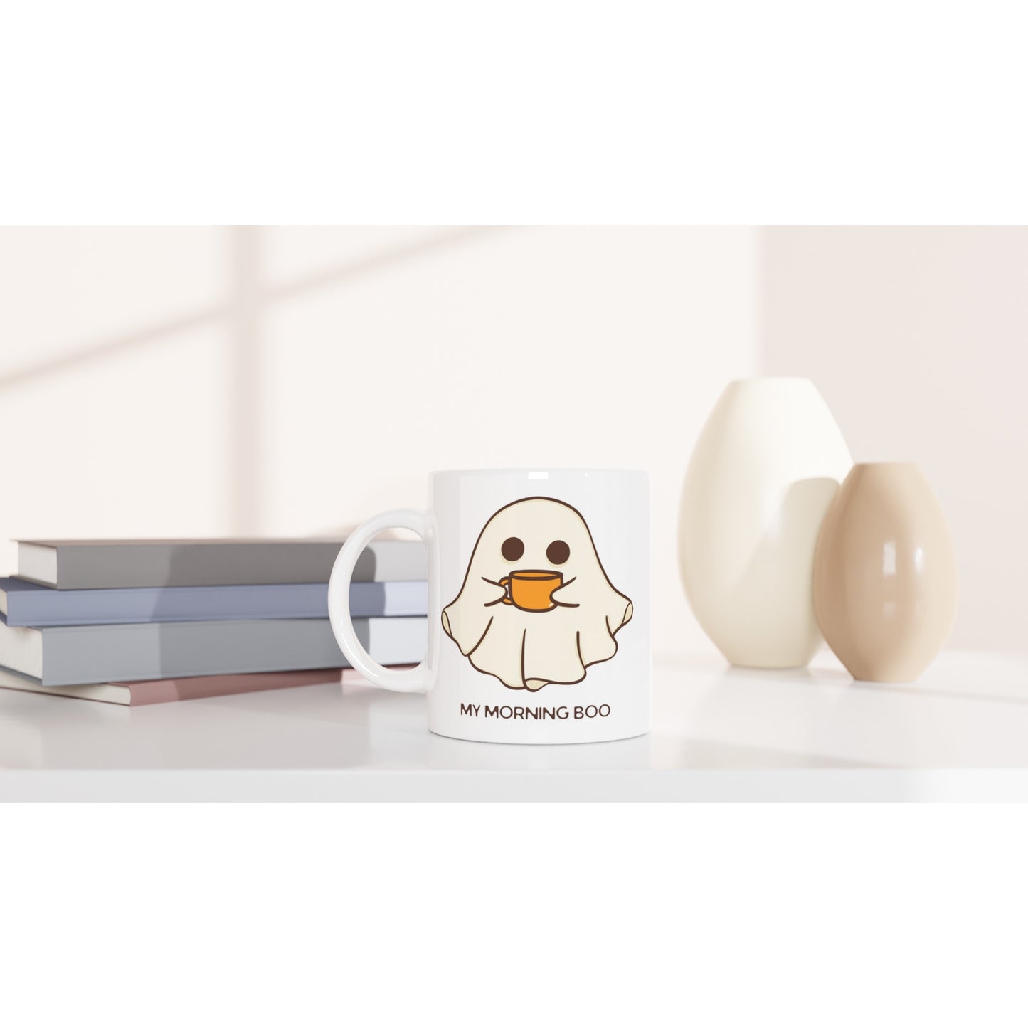 My Morning Boo - White 11oz Ceramic Mug White 11oz Mug Coffee Sci Fi