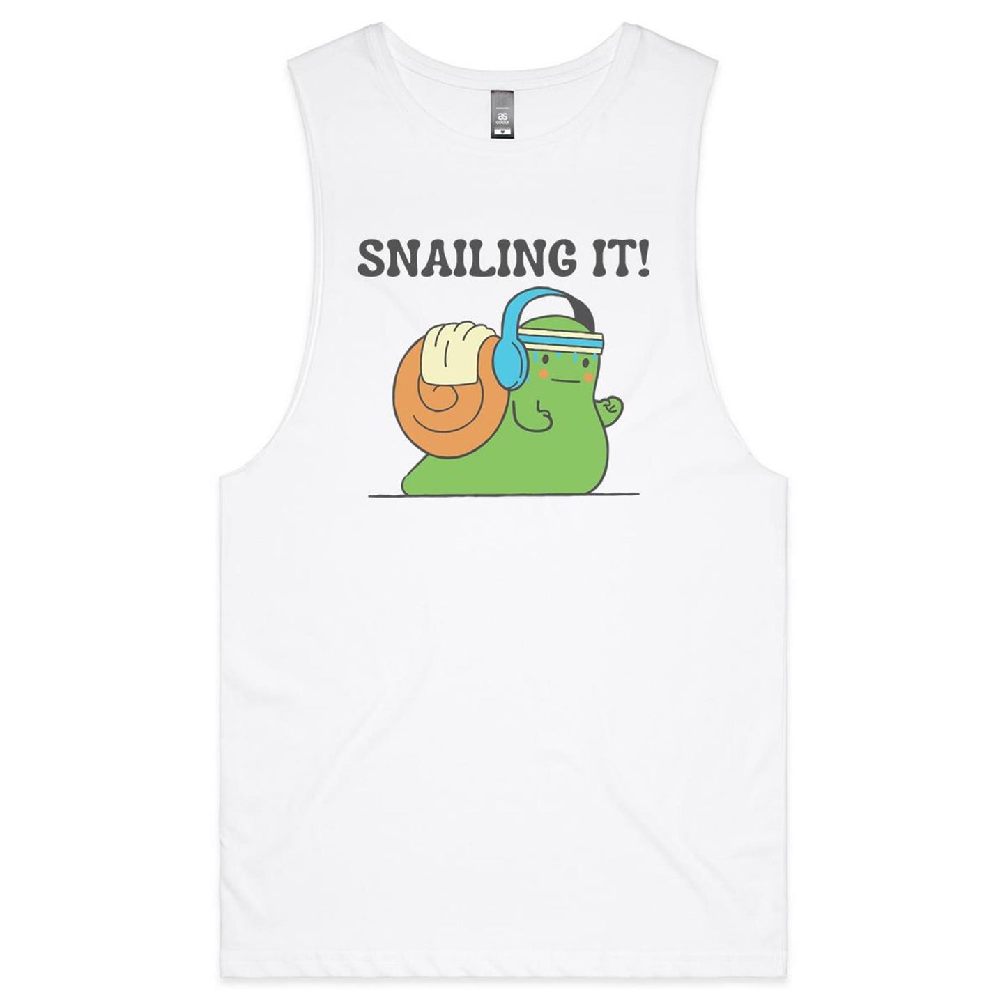Snailing It - Mens Tank Top Tee White Mens Tank