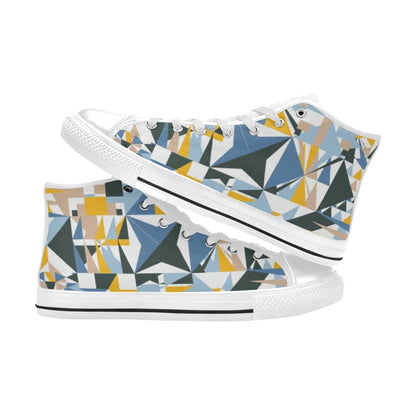 Mosaic - Women's High Top Canvas Shoes