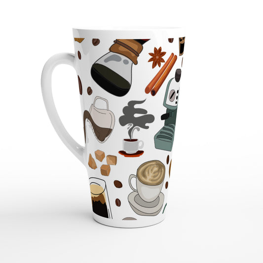 All The Coffee - White Latte 17oz Ceramic Mug Default Title Latte Mug Coffee