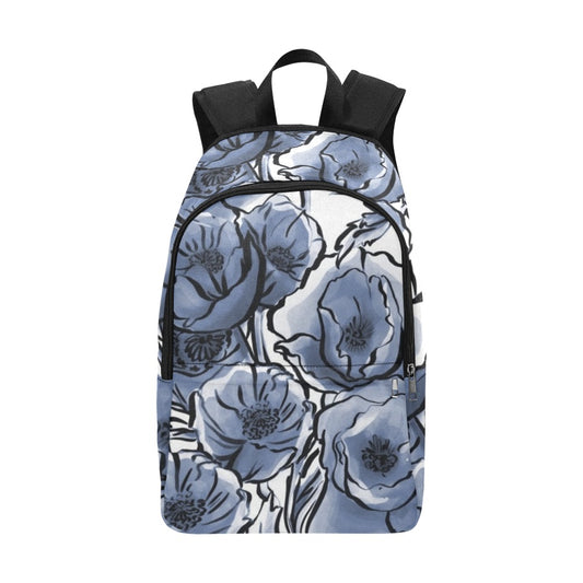 Blue And White Floral - Fabric Backpack for Adult Adult Casual Backpack Plants