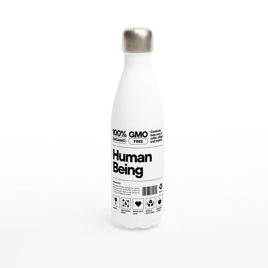 Human Being Definition - White 17oz Stainless Steel Water Bottle Default Title White Water Bottle Funny Globally Fulfilled