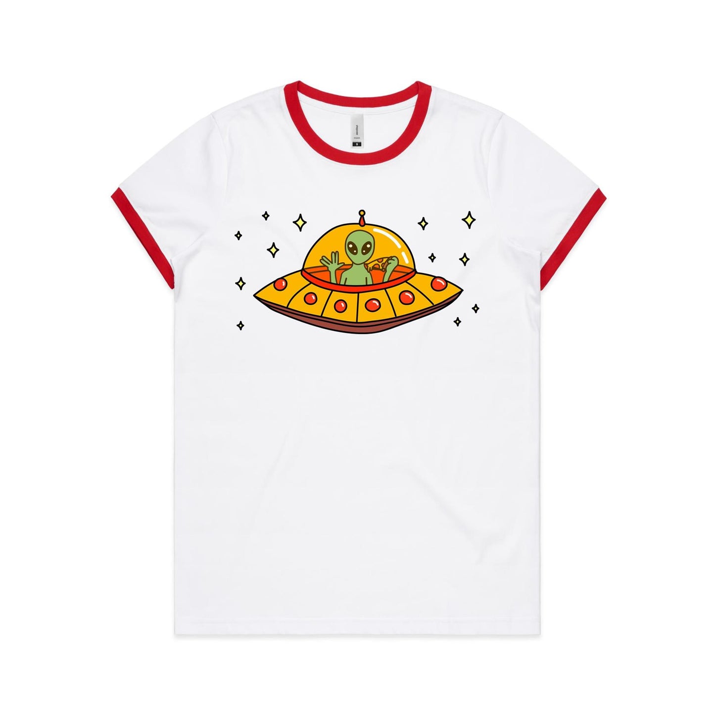 Alien Pizza - Women's Ringer Tee