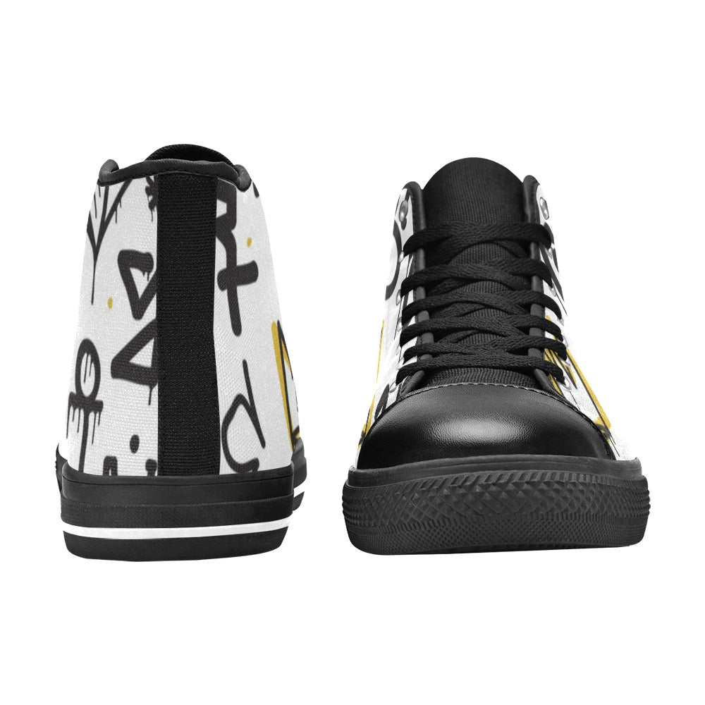 Graffiti Crown - Women's High Top Canvas Shoes