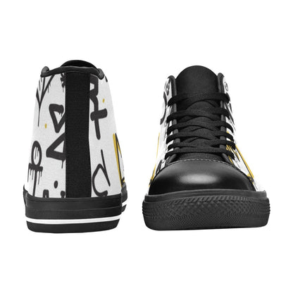 Graffiti Crown - Women's High Top Canvas Shoes