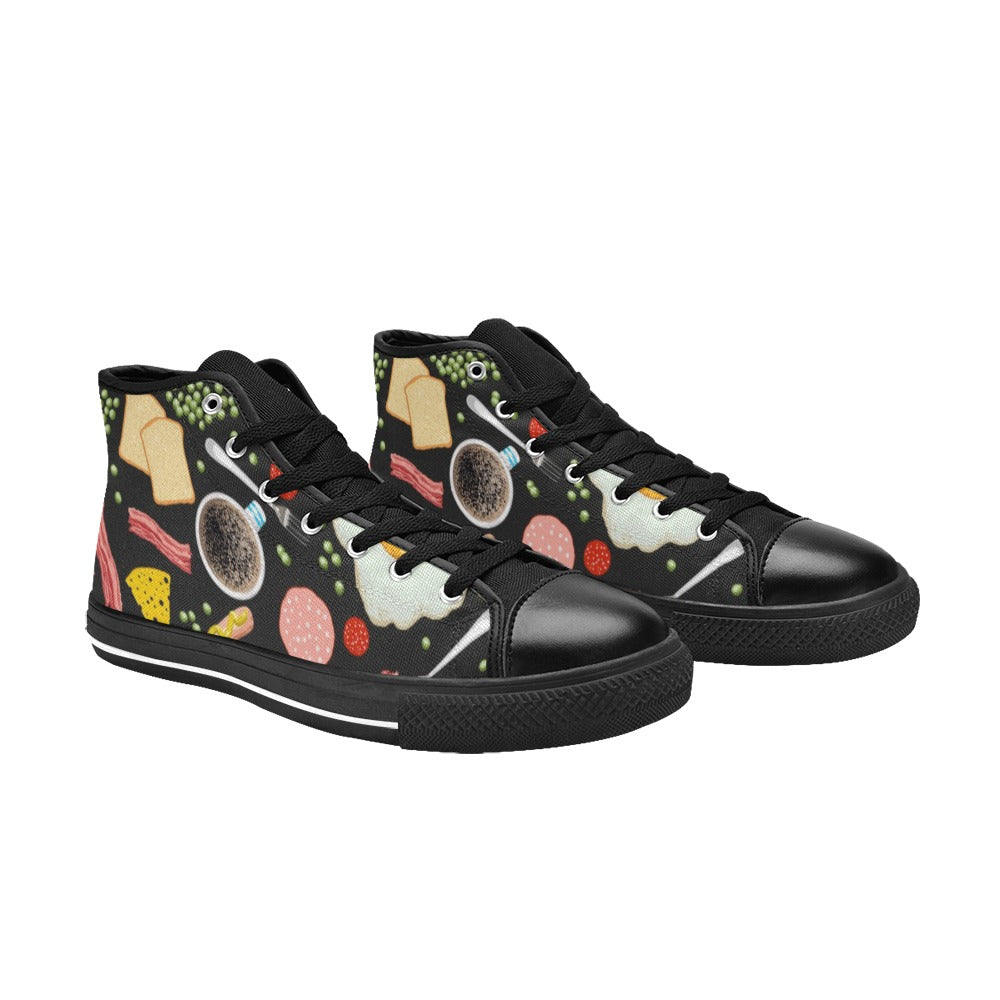 Breakfast Food - Women's High Top Canvas Shoes