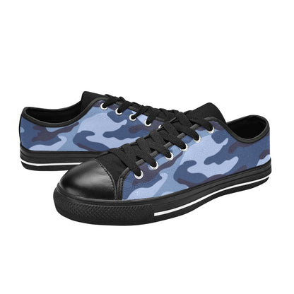 Blue Camouflage - Women's Classic Canvas Shoes