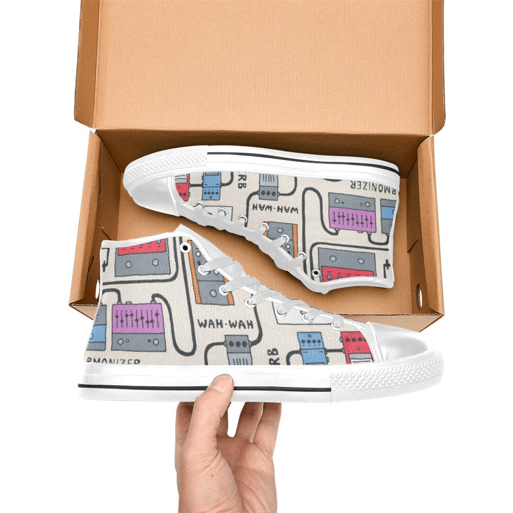 Guitar Pedals - Women's High Top Canvas Shoes