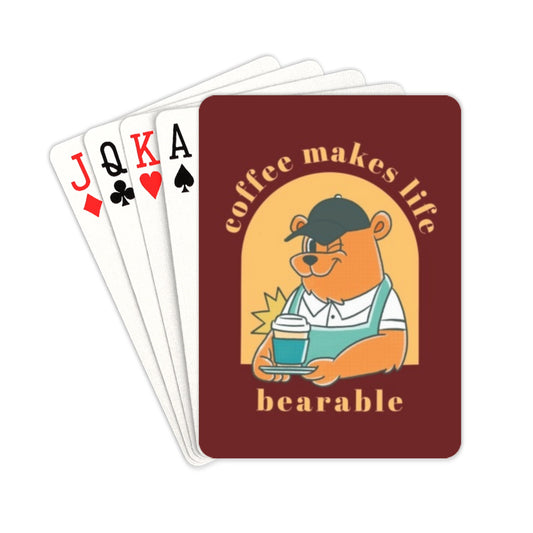 Coffee Makes Life Bearable - Playing Cards 2.5"x3.5" Playing Card 2.5"x3.5"