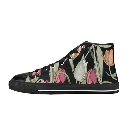 Tulips - Men's High Top Canvas Shoes