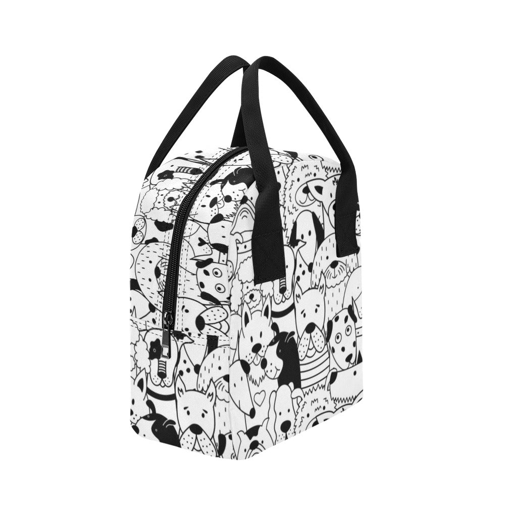 Black And White Dogs - Zipper Lunch Bag