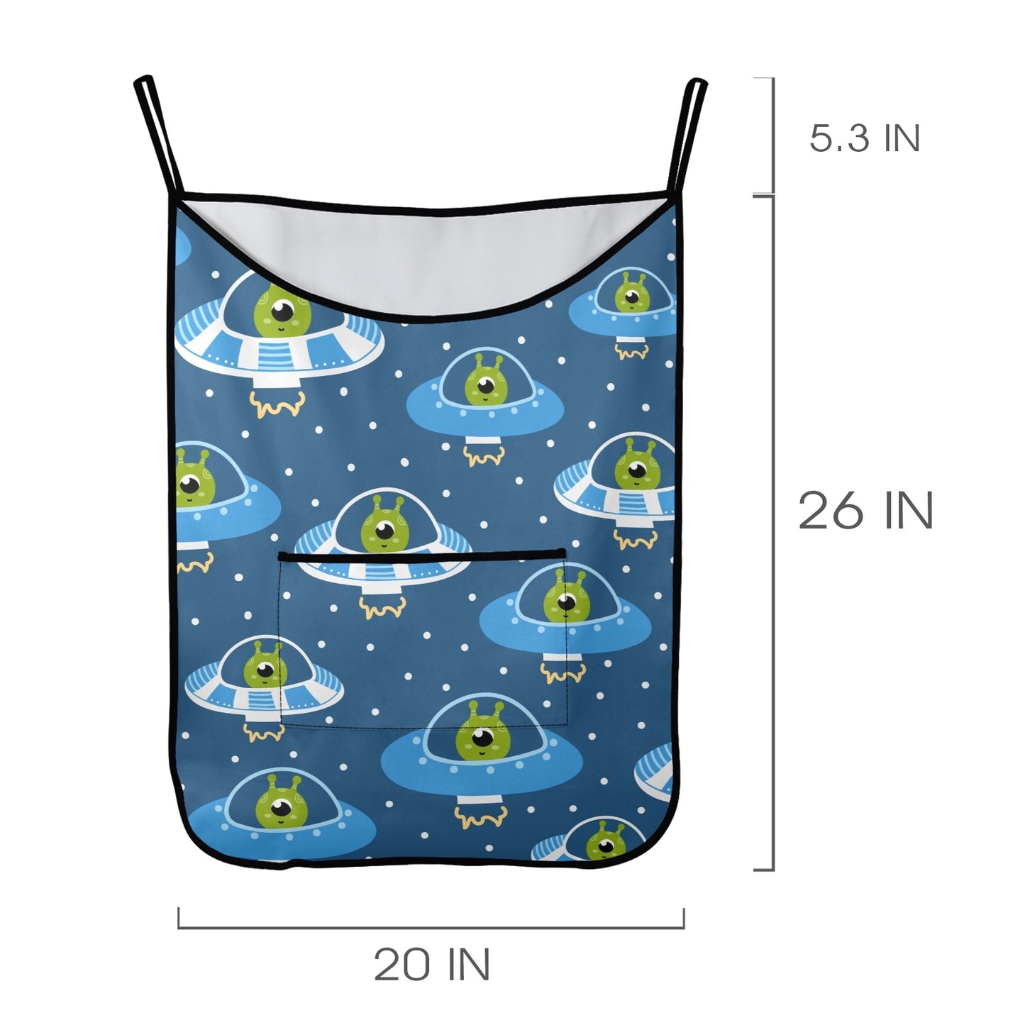 Cute Aliens in UFOs - Hanging Laundry Bag