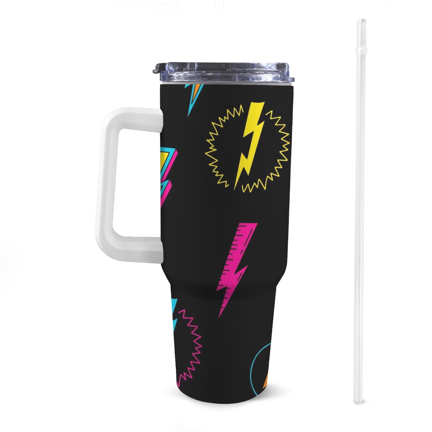 Fun Lightning - 40oz Tumbler with White Handle