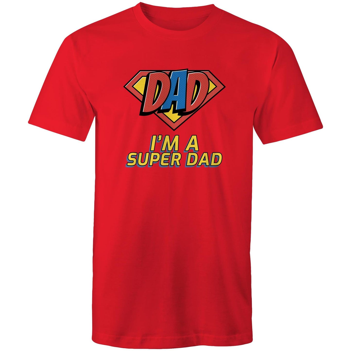 I'm A Super Dad - Mens T-Shirt Red Mens T-shirt Dad Printed In Australia