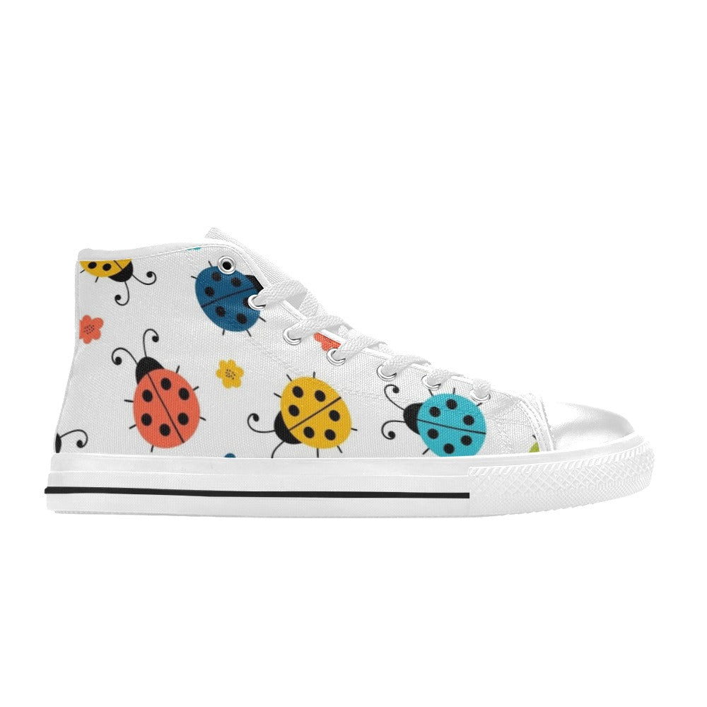 Ladybugs - Women's High Top Canvas Shoes