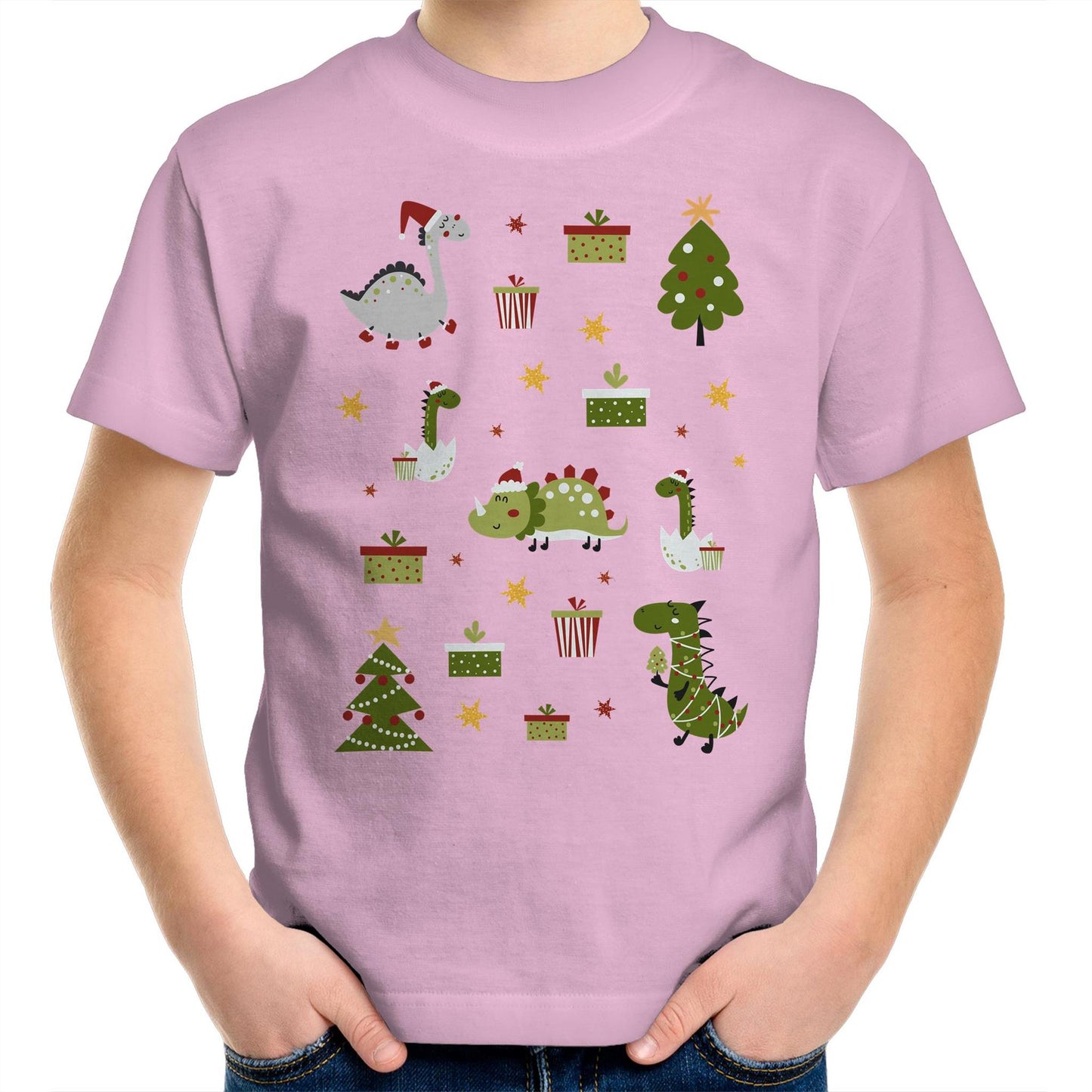 Cute Dinosaur Christmas - Kids Youth T-Shirt