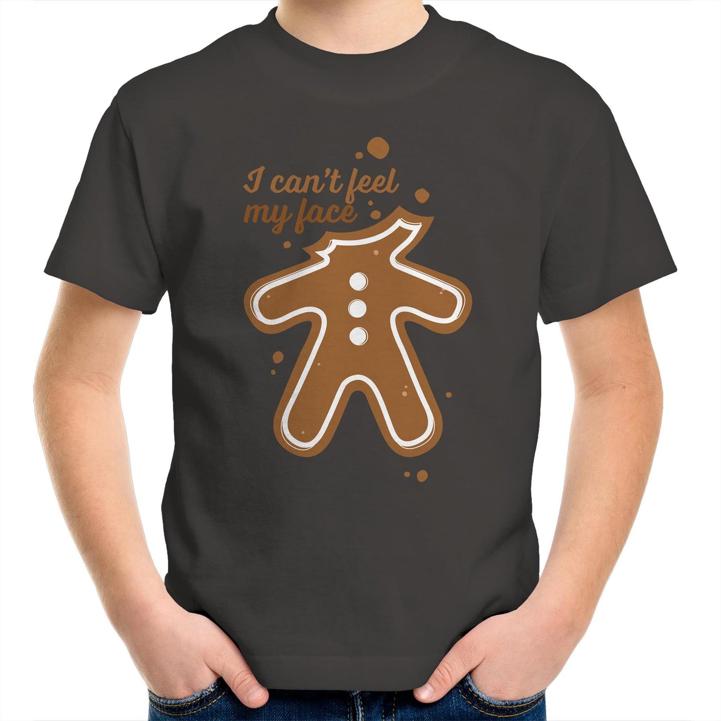 Gingerbread, I Can't Feel My Face, Christmas - Kids Youth T-Shirt