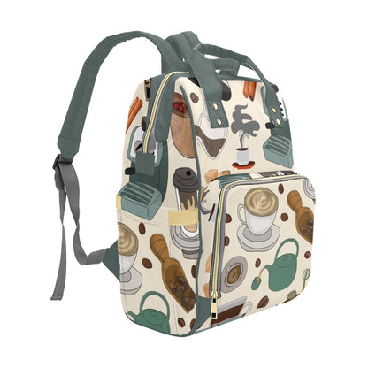 All The Coffee - Multifunction Backpack Multifunction Backpack Coffee Printed Offshore