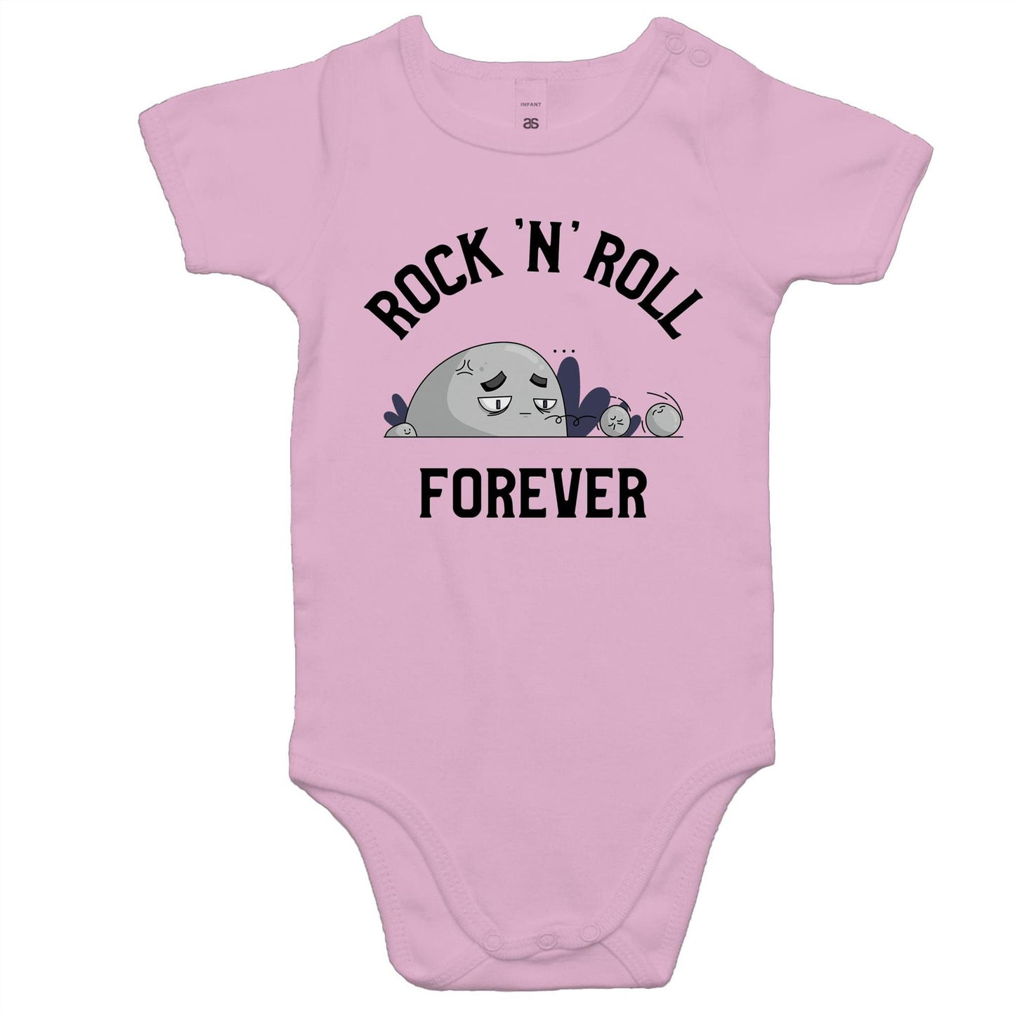 Rock 'N' Roll Forever - Baby Bodysuit Pink Baby Bodysuit Music