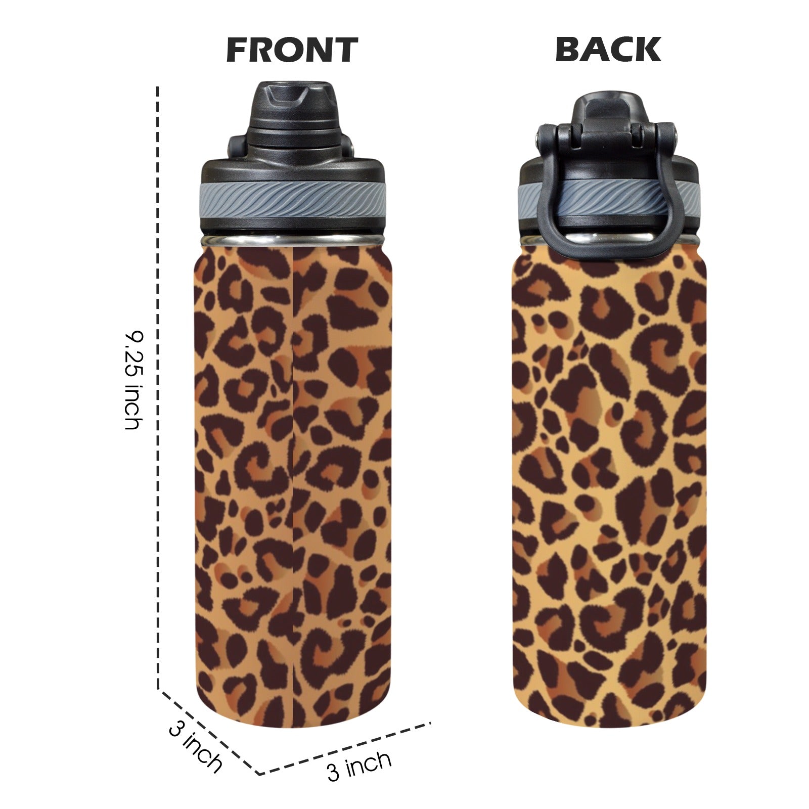 Leopard Print - Insulated Water Bottle with Dual-Use Lid (18oz) Insulated Water Bottle with Dual-Use Lid (18oz) animal Printed Offshore