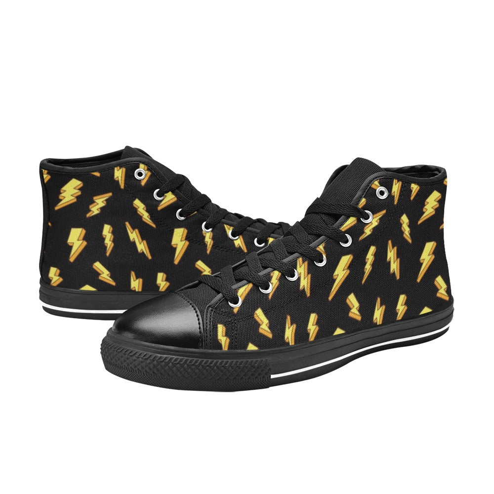 Lightning Bolts - Women's High Top Canvas Shoes