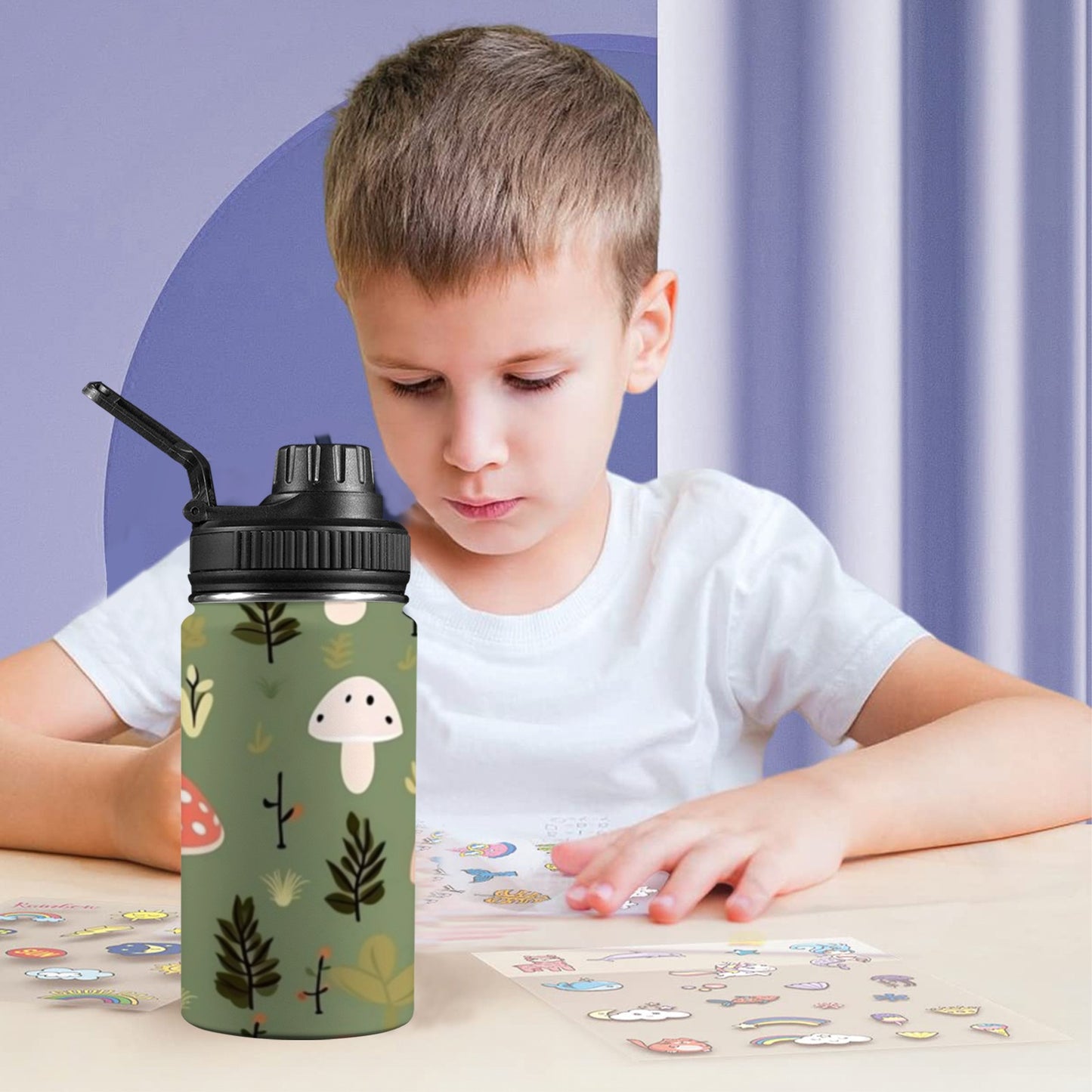 Toadstools - Kids Water Bottle with Chug Lid (12 oz)